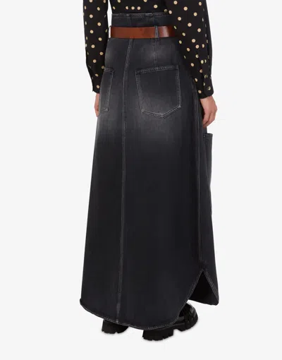 Moschino Classic Black Cotton Skirt With Smooth Texture In Black