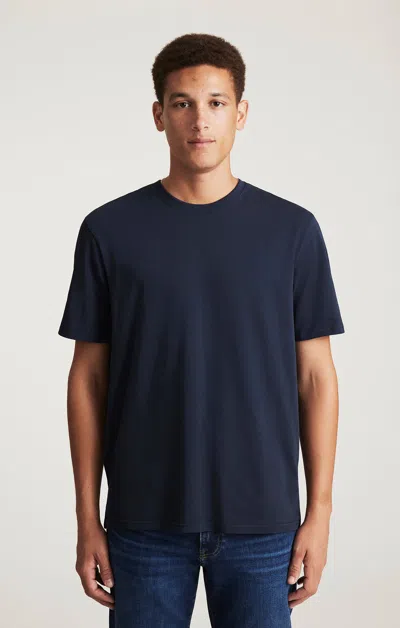Mavi Interlock Crew Neck T-shirt In Sky Captain In Black
