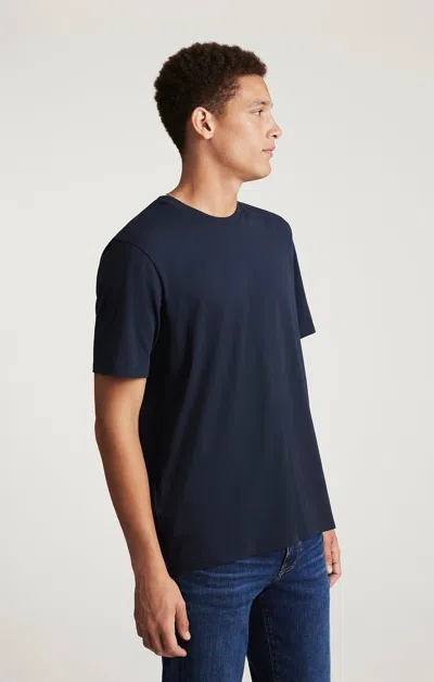 Mavi Interlock Crew Neck T-shirt In Sky Captain In Black