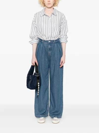 The New Society Striped Pocket Shirt In White