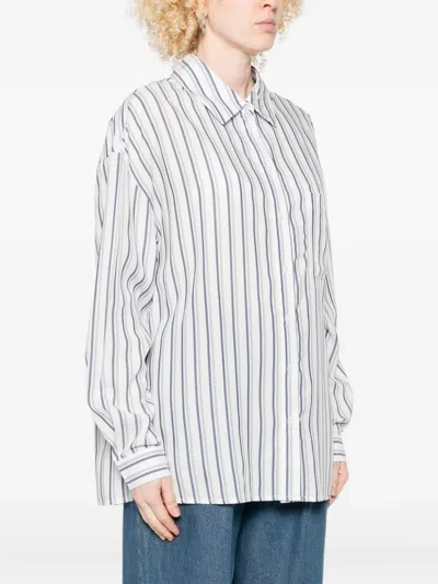 The New Society Striped Pocket Shirt In White