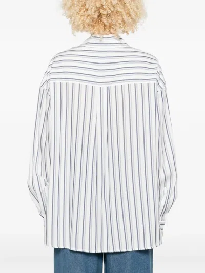 The New Society Striped Pocket Shirt In White