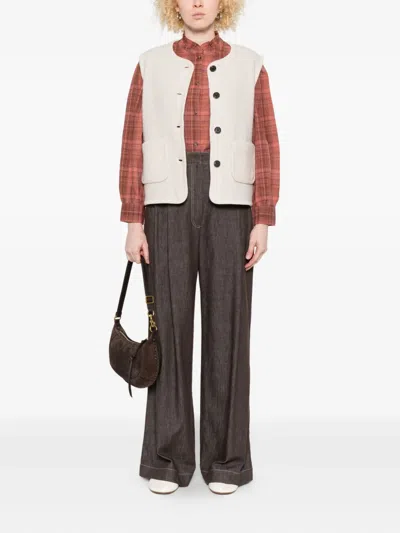 Yerse Ruffled Mock-neck Shirt In Red