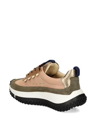 拼接设计皮质运动鞋