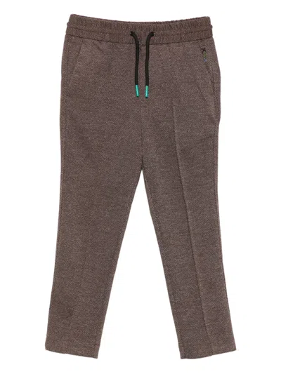 Scotch & Soda Herringbone Pants In Brown