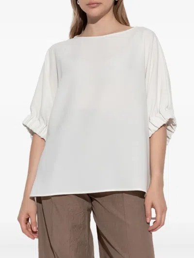 Max Mara Pacos Asymmetric Blouse In White