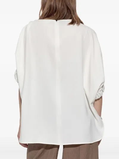 Max Mara Pacos Asymmetric Blouse In White