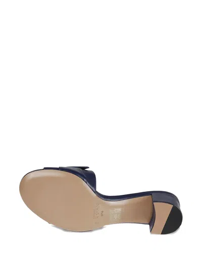Alexandre Birman Bow-detail Block-heel Mules In Blue