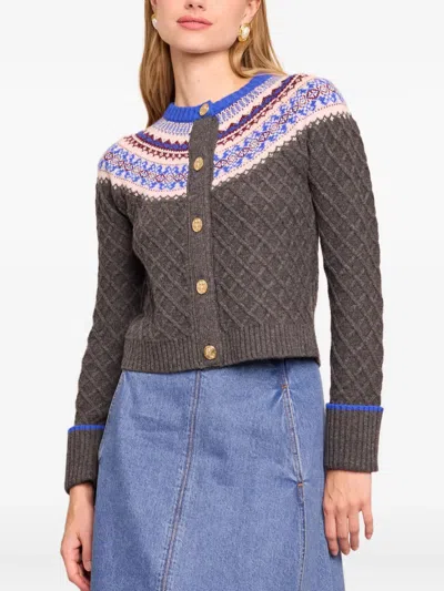 费尔岛式绞花针织开衫