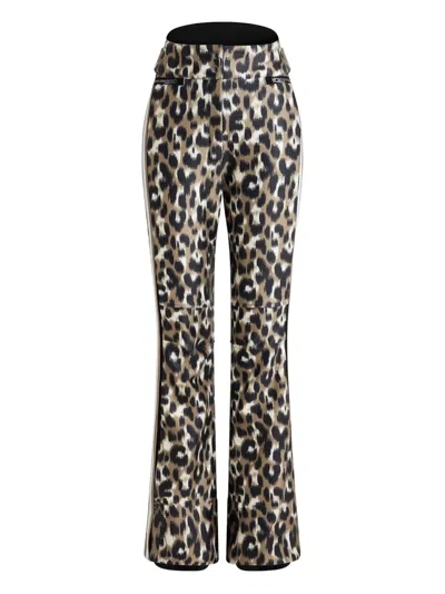 豹纹侧条纹滑雪长裤