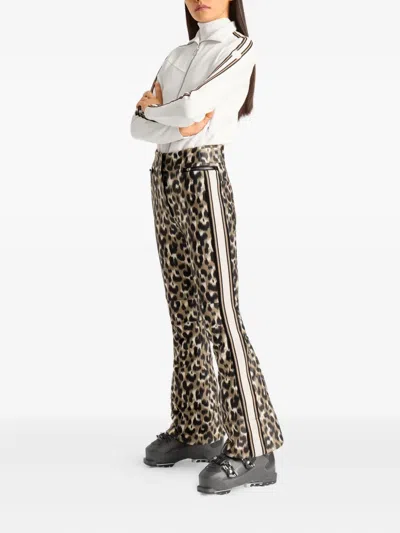 豹纹侧条纹滑雪长裤