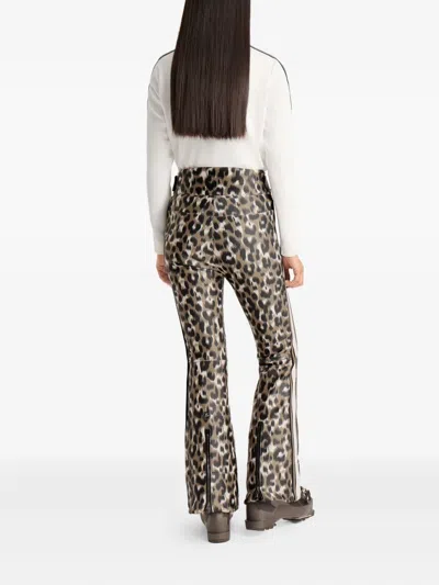 豹纹侧条纹滑雪长裤