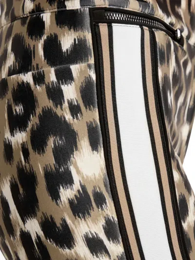 豹纹侧条纹滑雪长裤