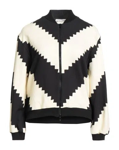 Raffaela D'angelo Woman Sweatshirt Cream Size S Cotton In Multi