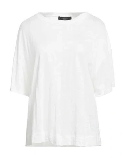 Weekend Max Mara Woman T-shirt White Size L Linen In Multi