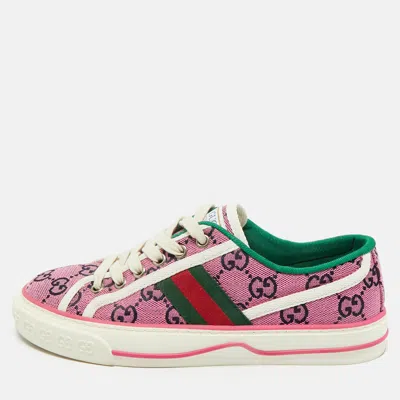 Pre-owned Gucci Purple Gg Canvas Tennis 1977 Sneakers Size 36