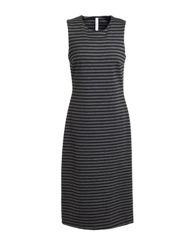 Tensione In Woman Midi Dress Charcoal Size M Polyester, Viscose, Elastane In Black