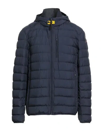 Parajumpers Quilted Down Jacket With Hood And Signature Details In Blue