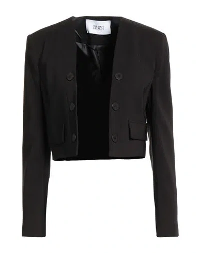 Silvian Heach Woman Jacket Black Size 2 Polyester, Elastane In Black