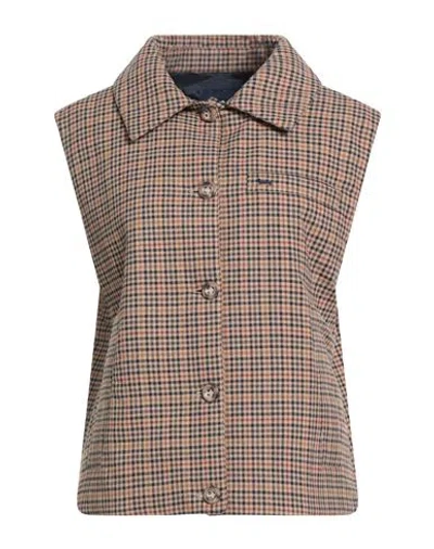 Harmont & Blaine Woman Vest Camel Size 2 Cotton, Polyester In Brown