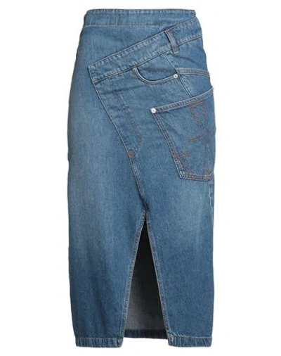 Jw Anderson J. W. Anderson Denim Skirt With Slit In Blue