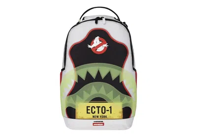 Pre-owned Sprayground Ghostbusters Ecto Shark Backpack In White