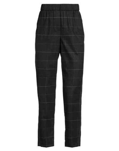 Peserico Woman Pants Charcoal Size 12 Virgin Wool, Cashmere, Polyester, Polyamide, Elastane In Gray