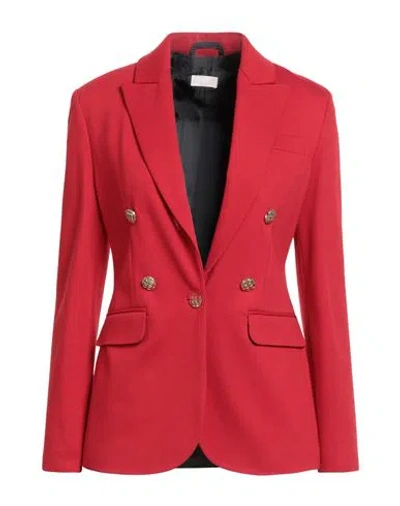 Liu •jo Woman Blazer Red Size 10 Viscose, Polyamide, Elastane In Red