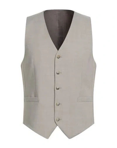 Tiger Of Sweden Man Tailored Vest Sand Size 44 Polyester, Wool, Elastane In Gray