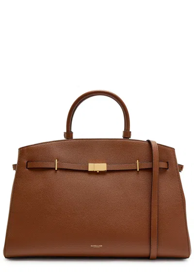 Demellier The Hudson Grained Leather Top Handle Bag In Brown