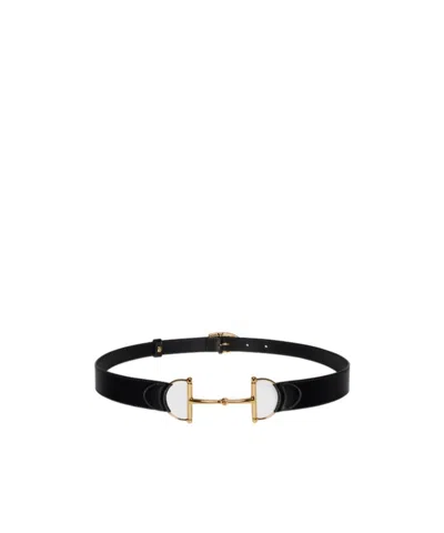 Gucci Belt With Oversized Horsebit In Black