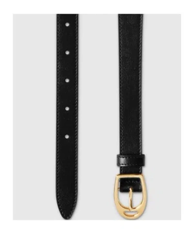Gucci Belt With Oversized Horsebit In Black