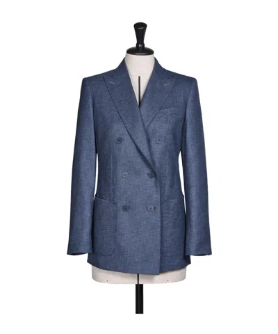 Max Mara Double-breasted Wool Blazer In Blue