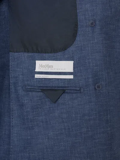 Max Mara Double-breasted Wool Blazer In Blue