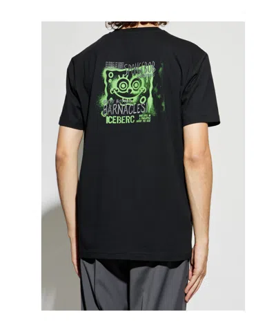 Iceberg Round-neck Patchwork T-shirt In Black
