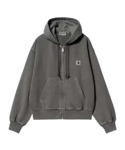 Carhartt Wip Hooded Nelson Zipped Jacket In Gray