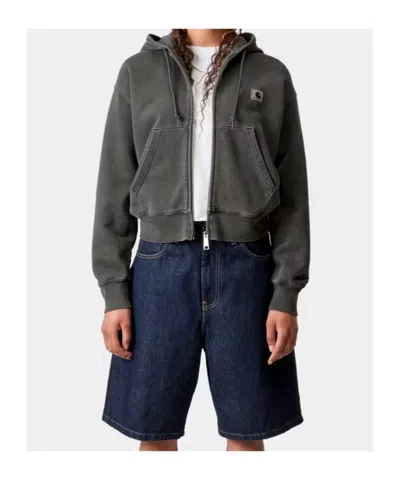 Carhartt Wip Hooded Nelson Zipped Jacket In Gray