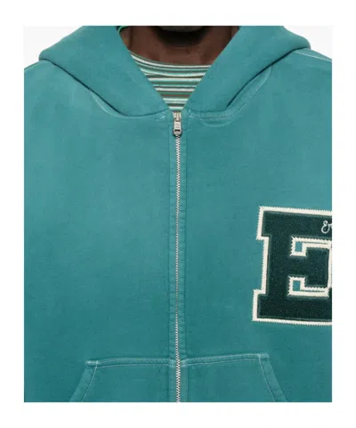 Erl Unisex Letterman Hoodie In Green