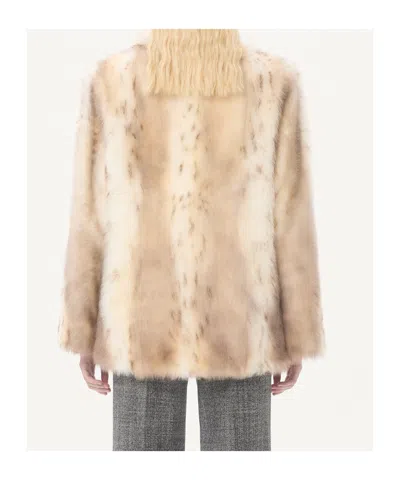Valentino Hook Closure Long-sleeved Coat In Brown