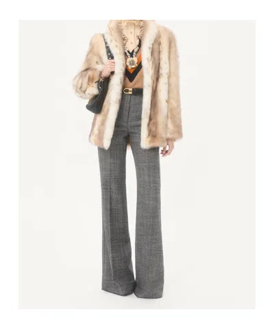 Valentino Hook Closure Long-sleeved Coat In Brown