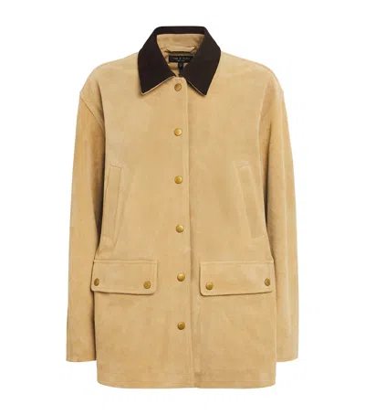 Rag & Bone Calf Suede Cassidy Jacket In Neutral