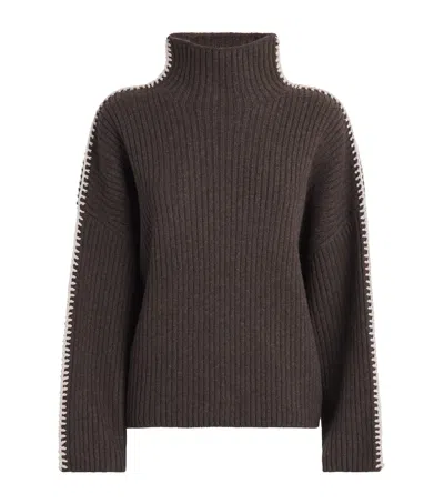 Rag & Bone Wool Ingrid Rollneck Sweater In Brown