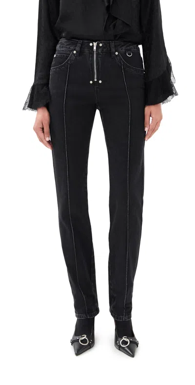 Isabel Marant Five-pocket Trousers With Belt Loops And Contrast Stitching In Black