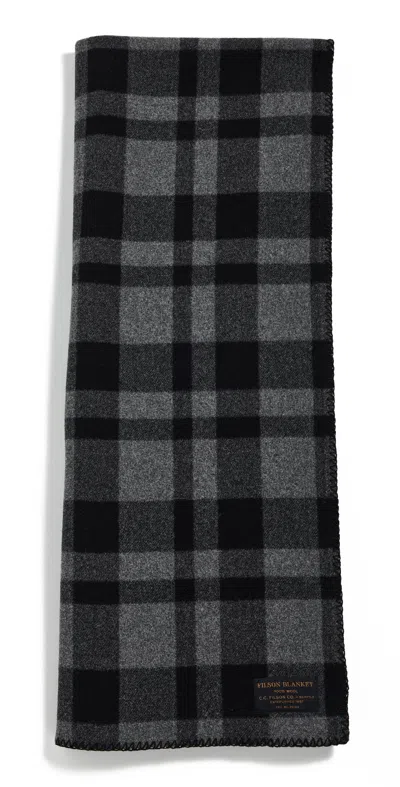 Filson Mackinaw Wool Blanket Charcoal/black One Size In Black