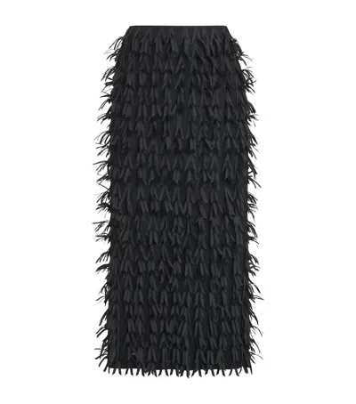 Lafayette 148 New York Embellished Straight Midi Skirt In Black