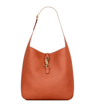 Saint Laurent Large Le 5 A 7 Bag In Soft Grained Leather In Red