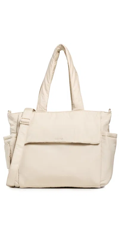 Calpak Diaper Tote Bag With Laptop Sleeve Oatmeal In Brown
