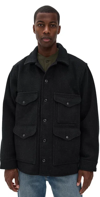 Filson Mackinaw Cruiser Field Jacket With Pointed Collar And Four Patch Pockets In Gray