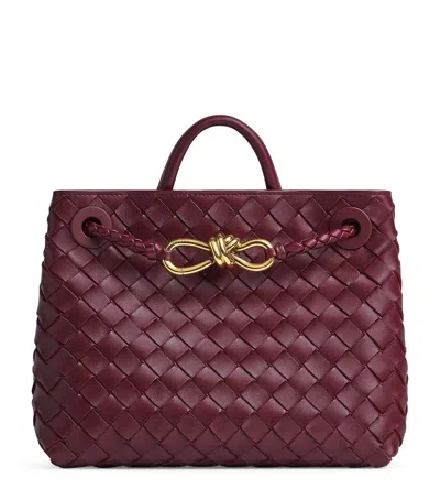 Bottega Veneta Andiamo Small Leather Top-handle Bag In Gray