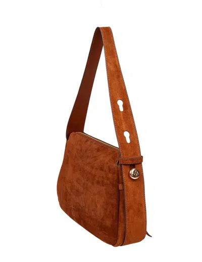 Tory Burch Suede Shoulder Bag In Brown